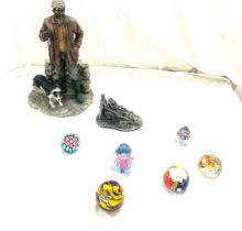 Selection of miscellaneous to include paper weights, pewter figure etc