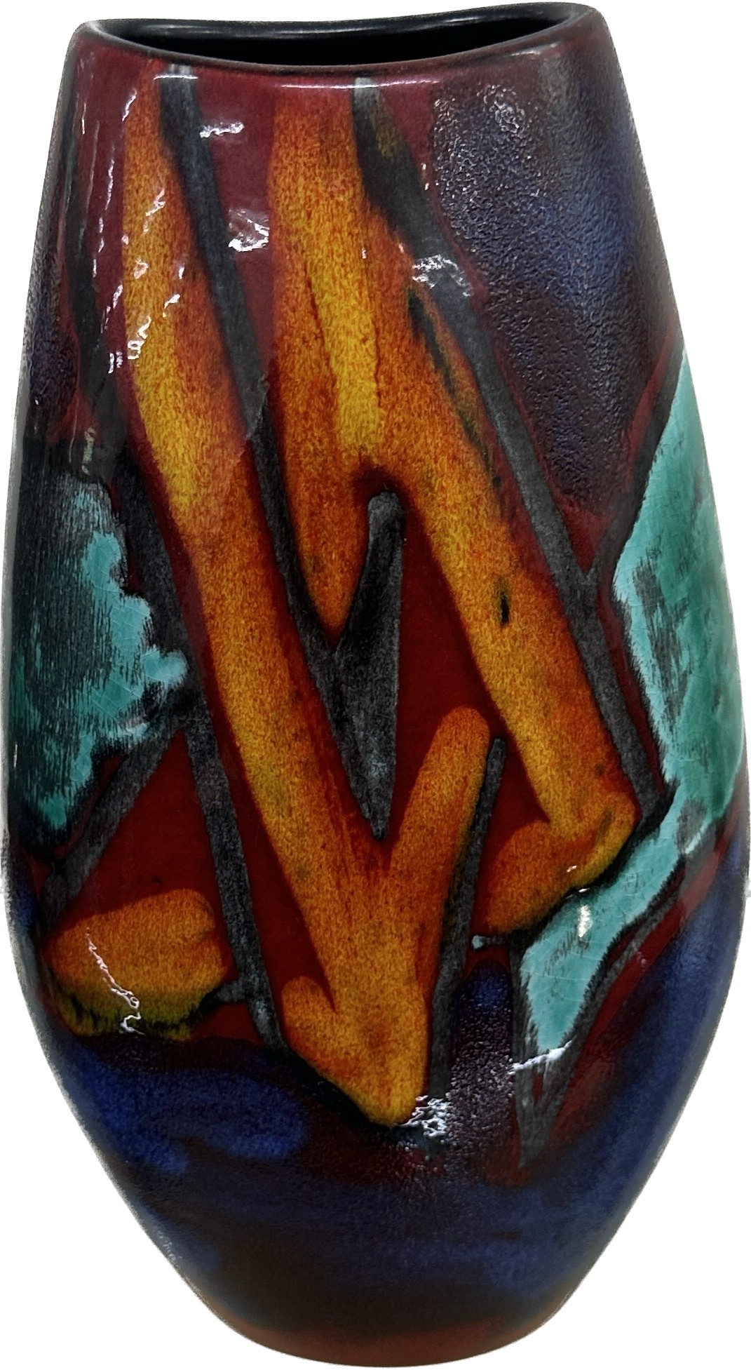 Poole Pottery Graffiti small Manhattan vase, overall height 26cm, good overall condition