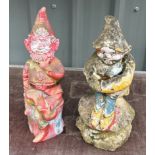 Two garden gnomes overall height of largest 15 inches tall