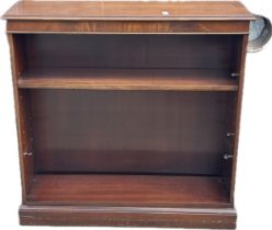 Mahogany 2 shelf bookcase, Height 36 inches, Width 36 inches, Depth 10 inches