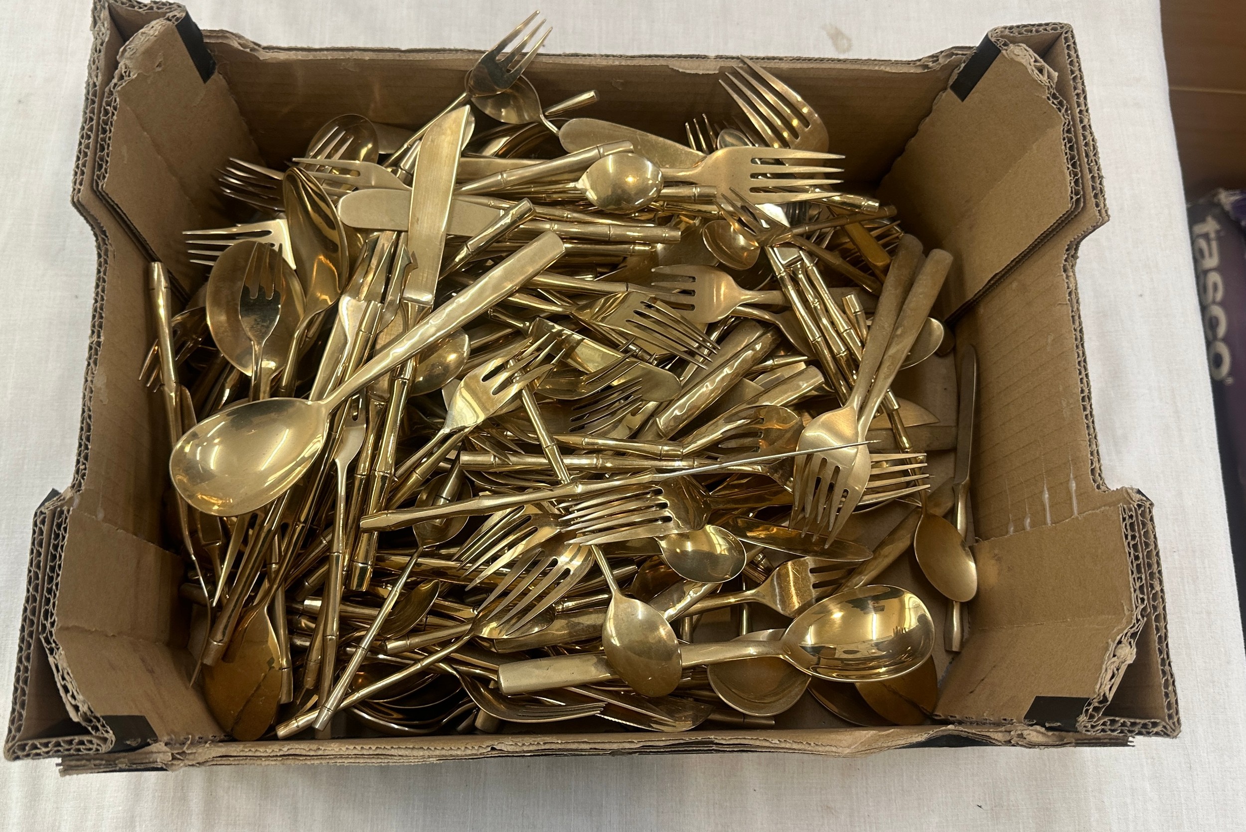 Quantity of brass cutlery - Image 4 of 4