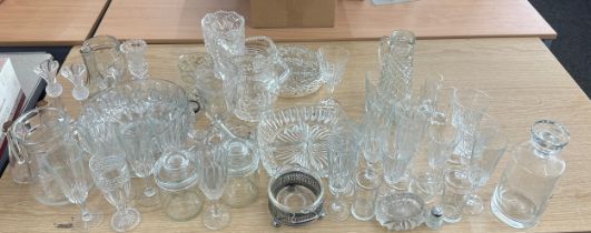 Selection of assorted glassware includes plates, bowls, cocktail glasses etc