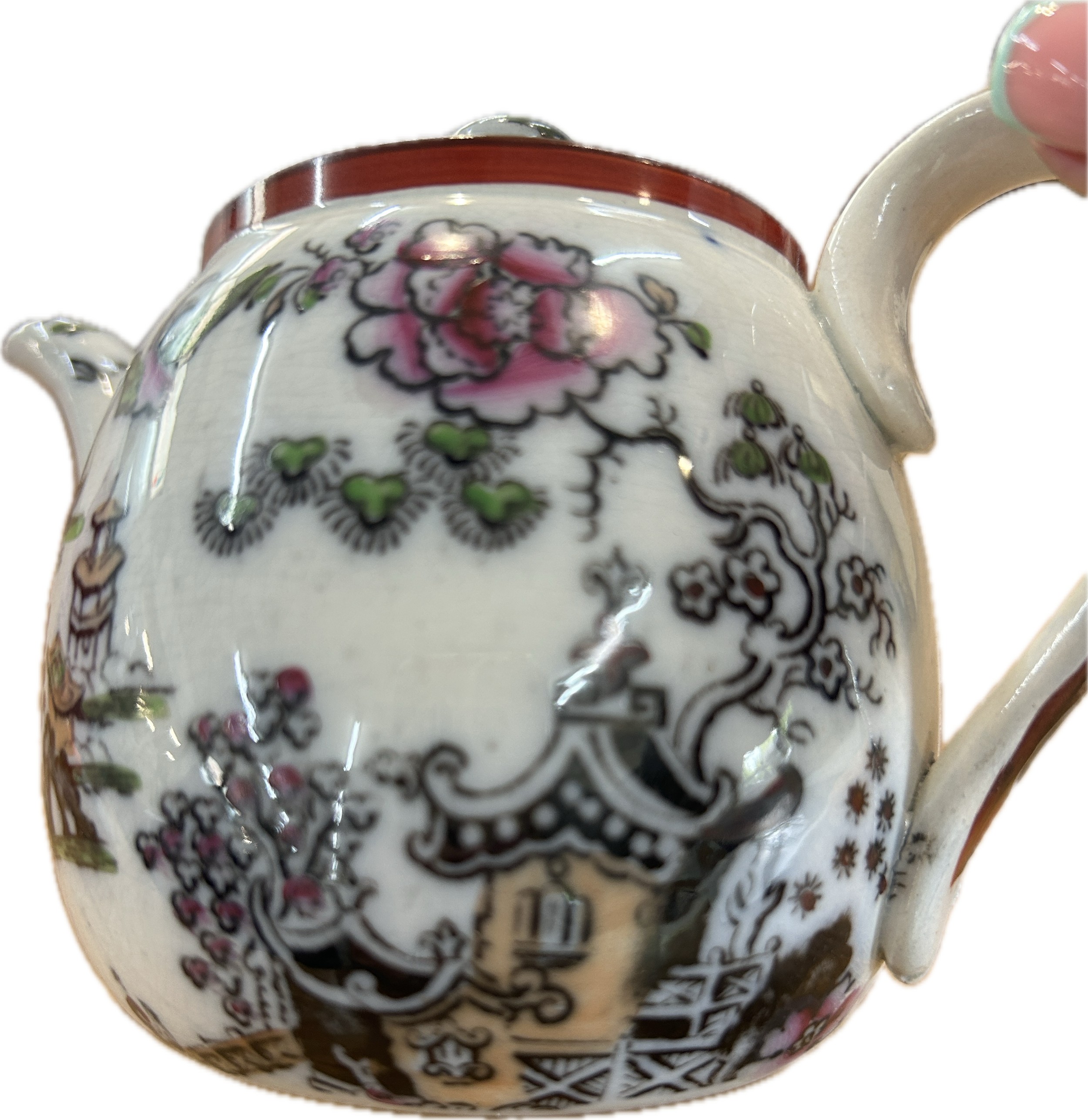 Antique Pekin B & D oriental teapot, makers mark to base, overall height 5 inches - Bild 2 aus 5