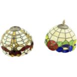 2 small tiffany style glass table lamp shades, approximate height 8 inches and diameter of 9