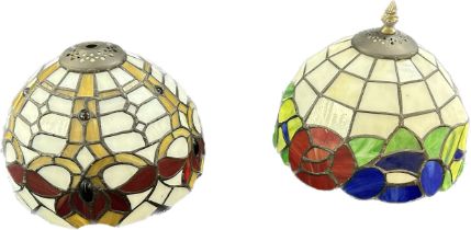 2 small tiffany style glass table lamp shades, approximate height 8 inches and diameter of 9