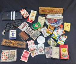 Selection of vintage playing cards etc