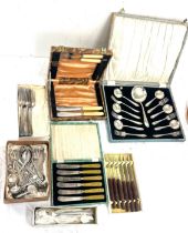 Six boxes of assorted cutlery sets