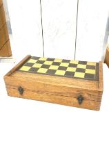 vintage wooden folding chess board, measures approximately 17 inches wide 21 inches depth