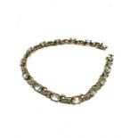 9ct gold topaz & diamond tennis bracelet weight 10g