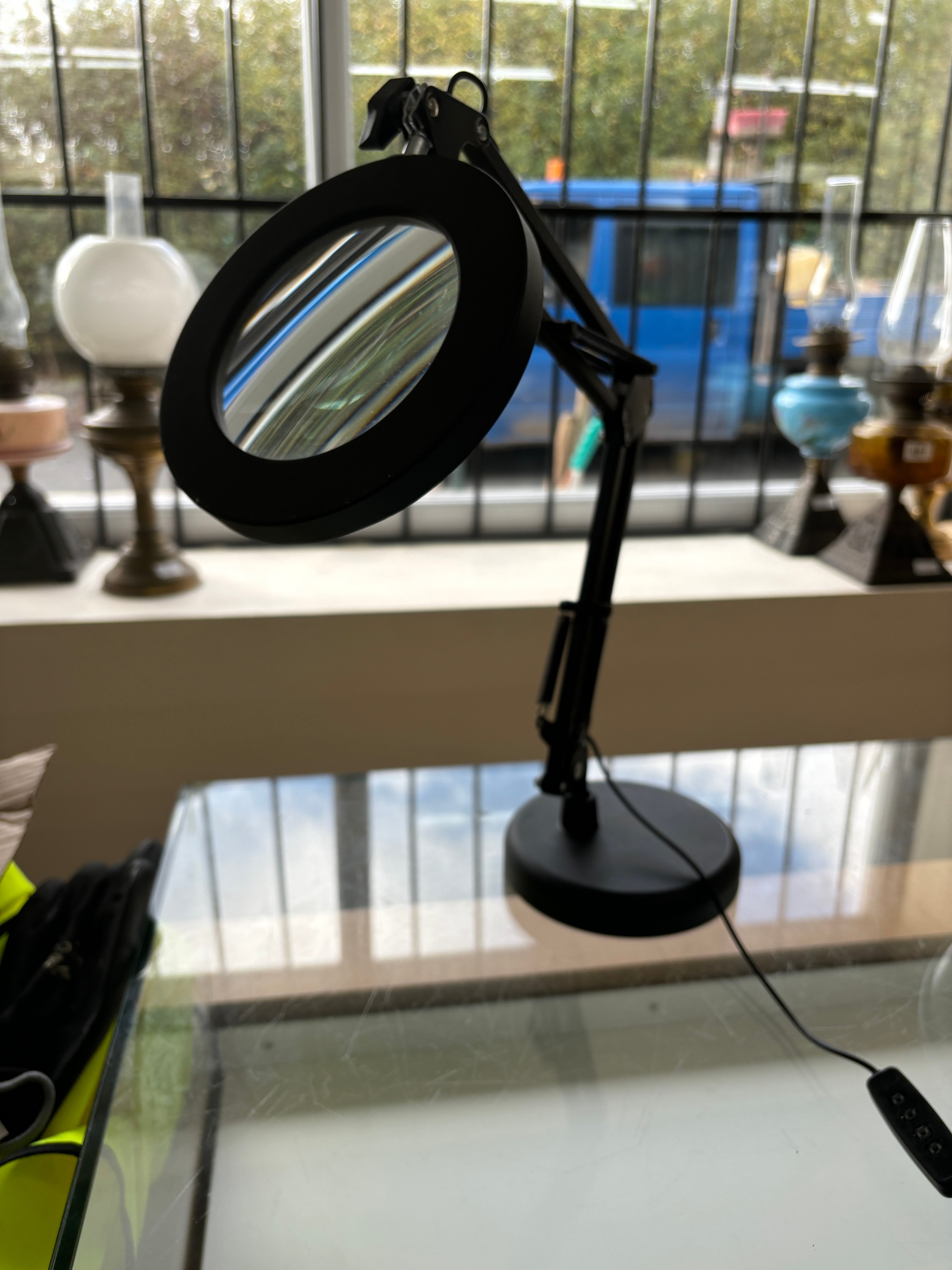 Electric desk magnifier