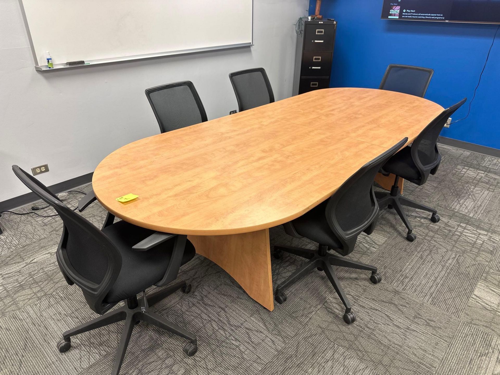 CONFERENCE ROOM TABLE WITH 6 ROLLING CHAIRS