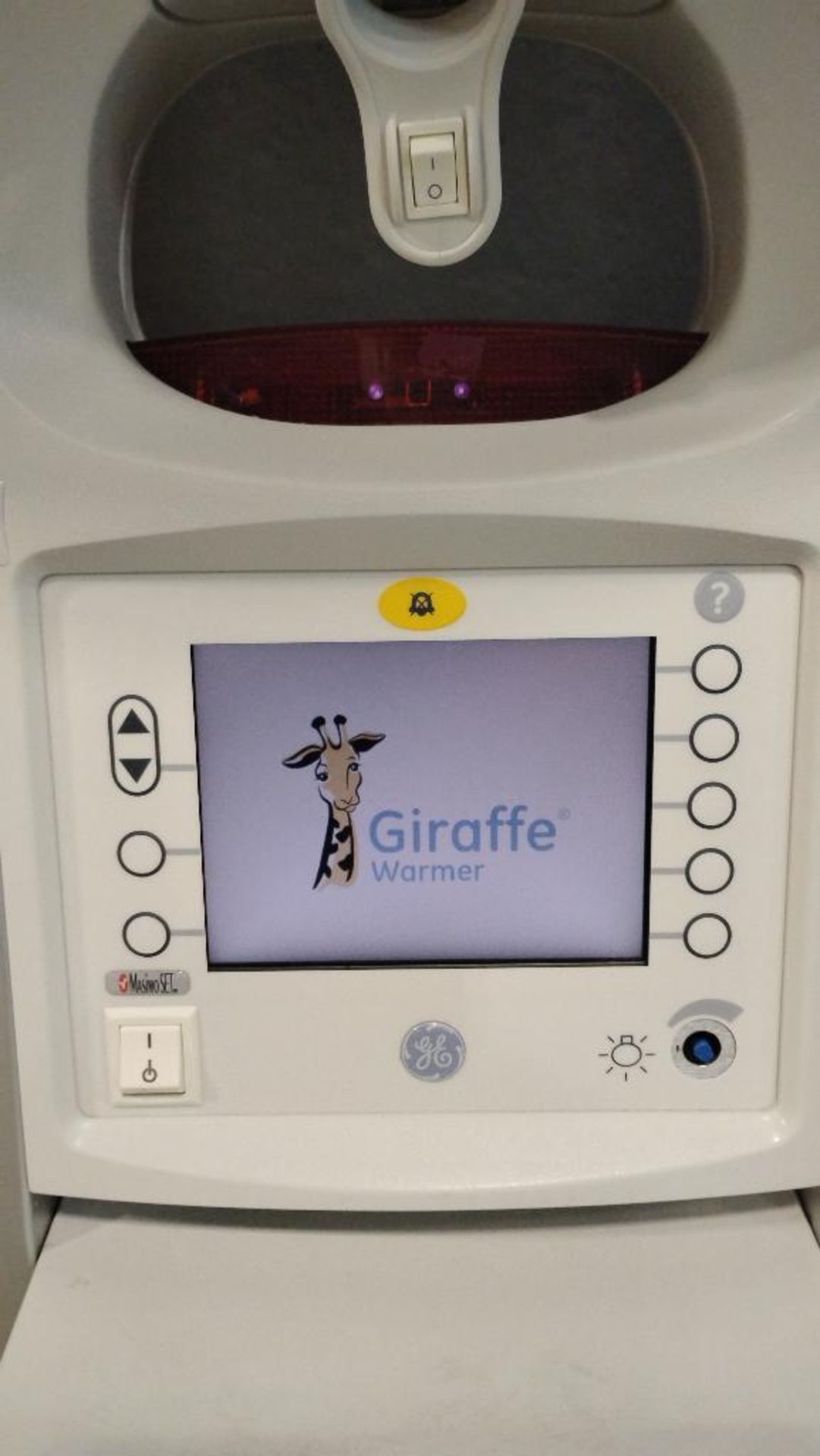 GE GIRAFFE INFANT WARMER WITH 1502 T-PIECE RESUSCITATION SYSTEM