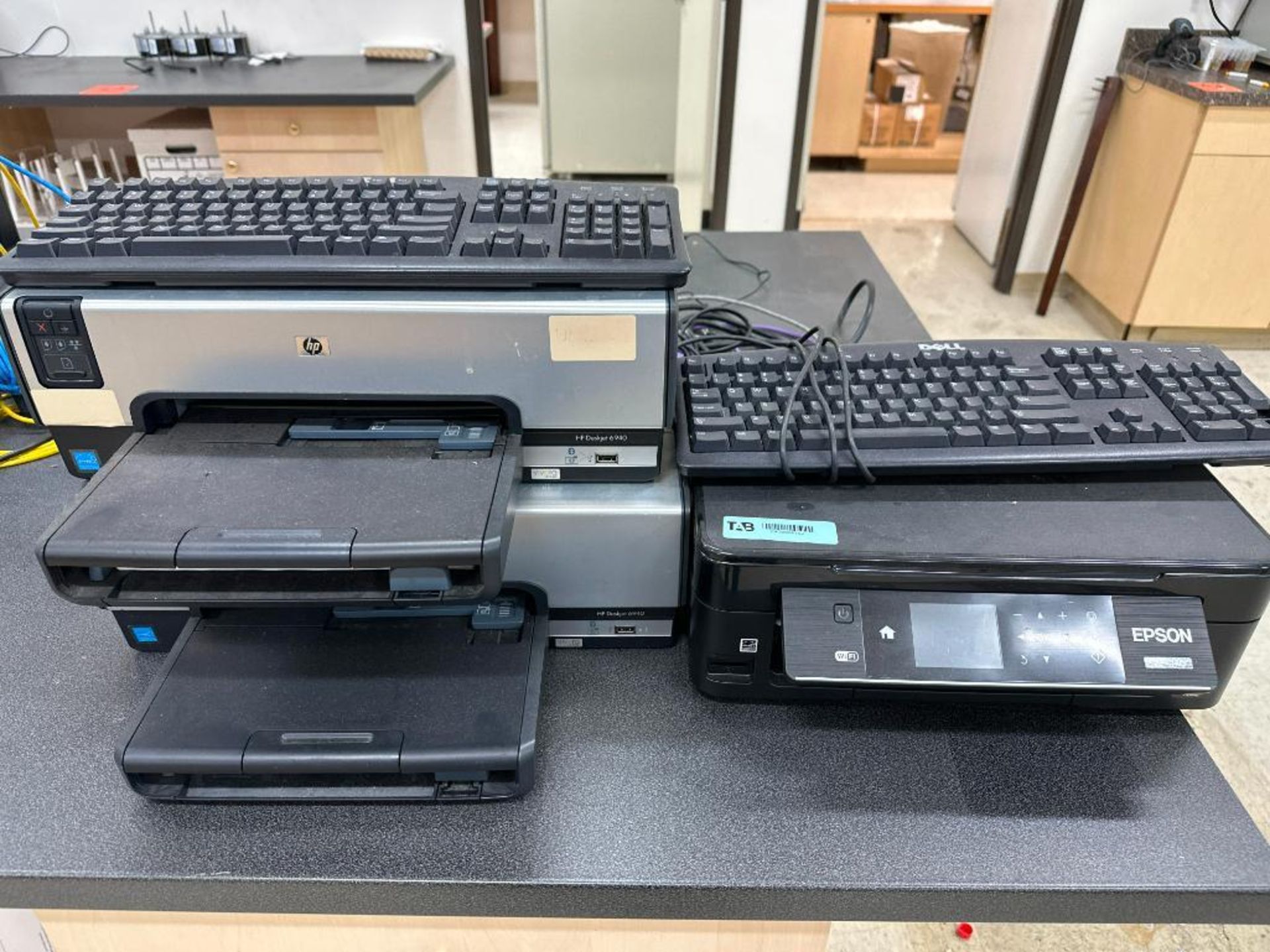 HP LOT OF PRINTERS AND KEY BOARDS