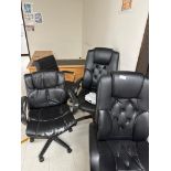 (4) LEATHER CHAIRS