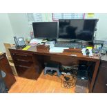 OFFICE DESK,CHAIR,CABINET AND MONITORS