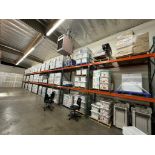 ENTIRE WAREHOUSE OF PALLET RACKING INCLUDING (16) 10 FOOT UPRIGHTS, 56 BEAMS AND 56 DECKS. ONE BUYER