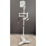 CARL ZEISS SURGICAL MICROSCOPE TO INCLUDE SINGLE MOUNT BINOPCULAR WITH EYEPIECES BOTH ARE (10X/22B)