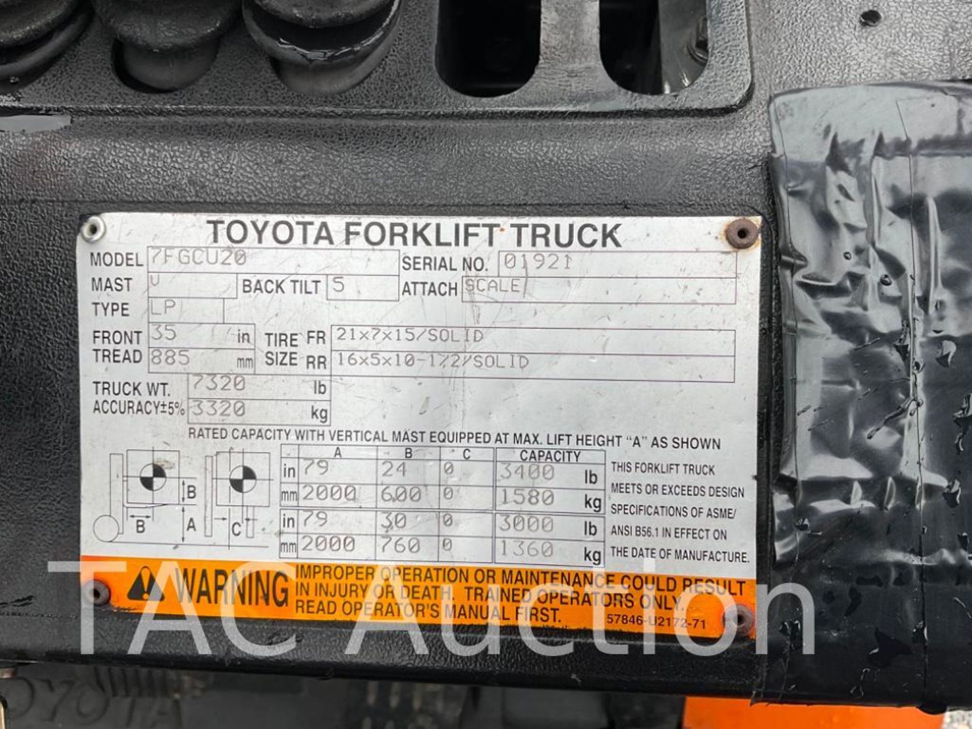 2006 Toyota 7FGCU20 4,000lb Forklift - Bild 18 aus 18