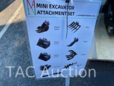 New (9) Piece Mini Excavator Attachment Set​​​​​​​