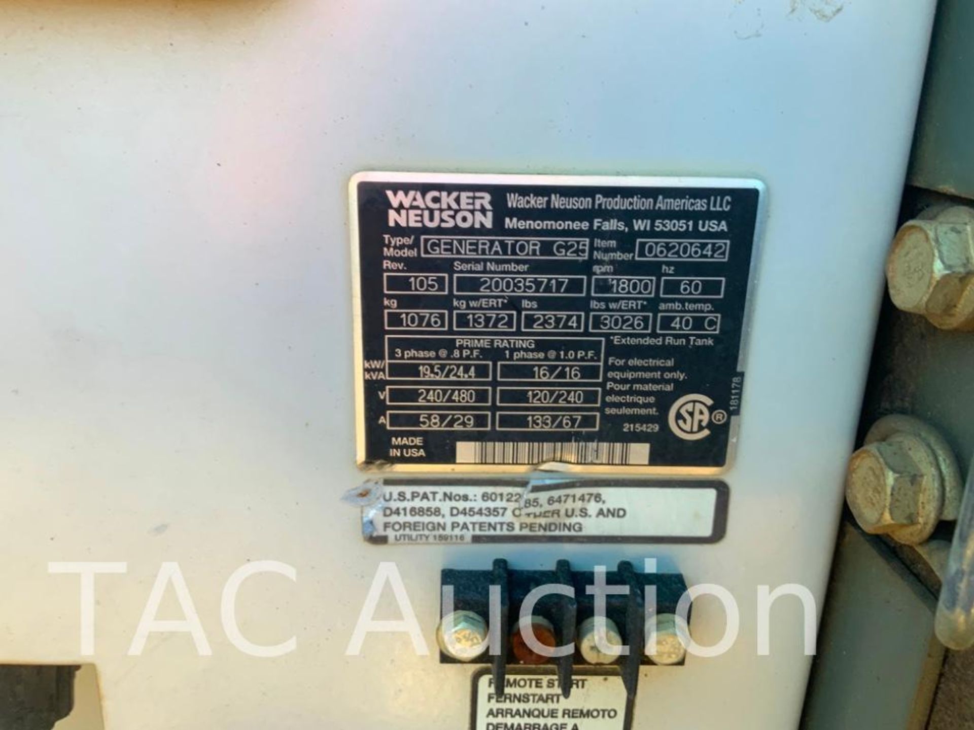 Wacker Neuson G25 Towable Generator - Image 22 of 23