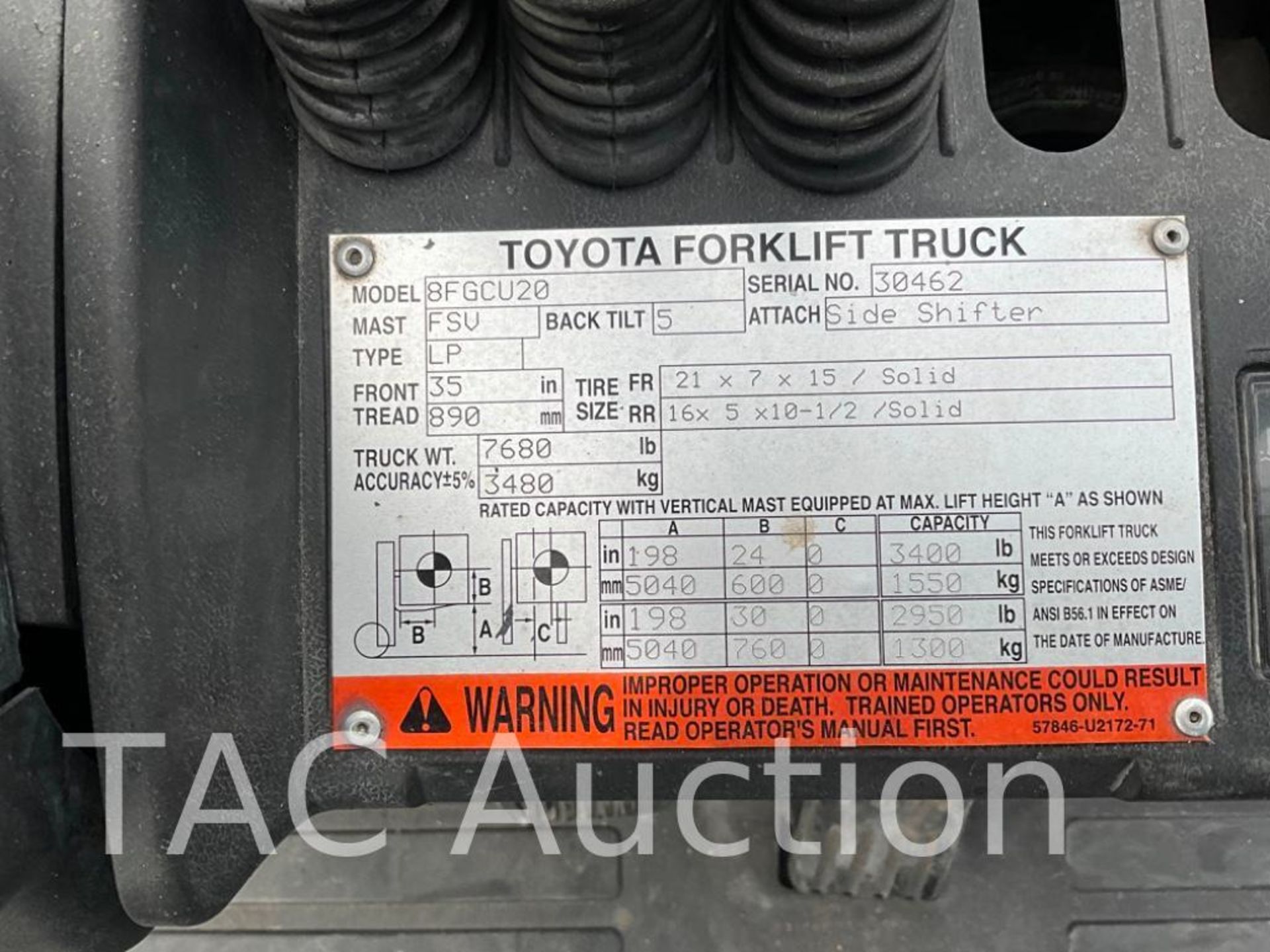 2010 Toyota 8FGCU20 4000lb Forklift - Image 32 of 33