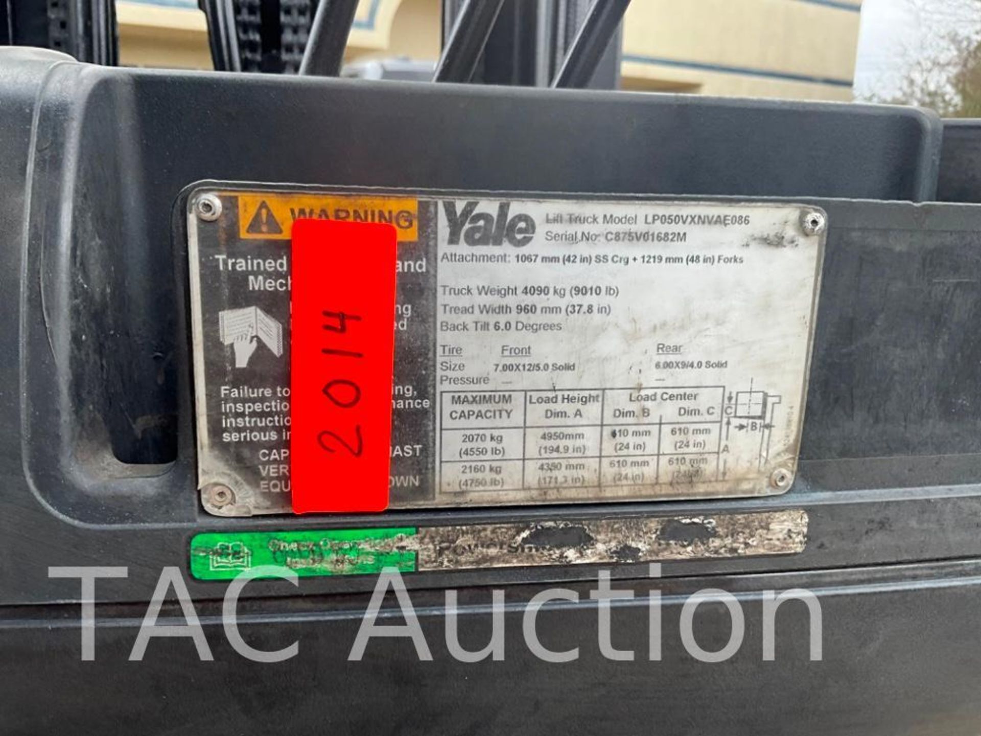 2014 Yale LP050 5000lb Forklift - Image 31 of 32