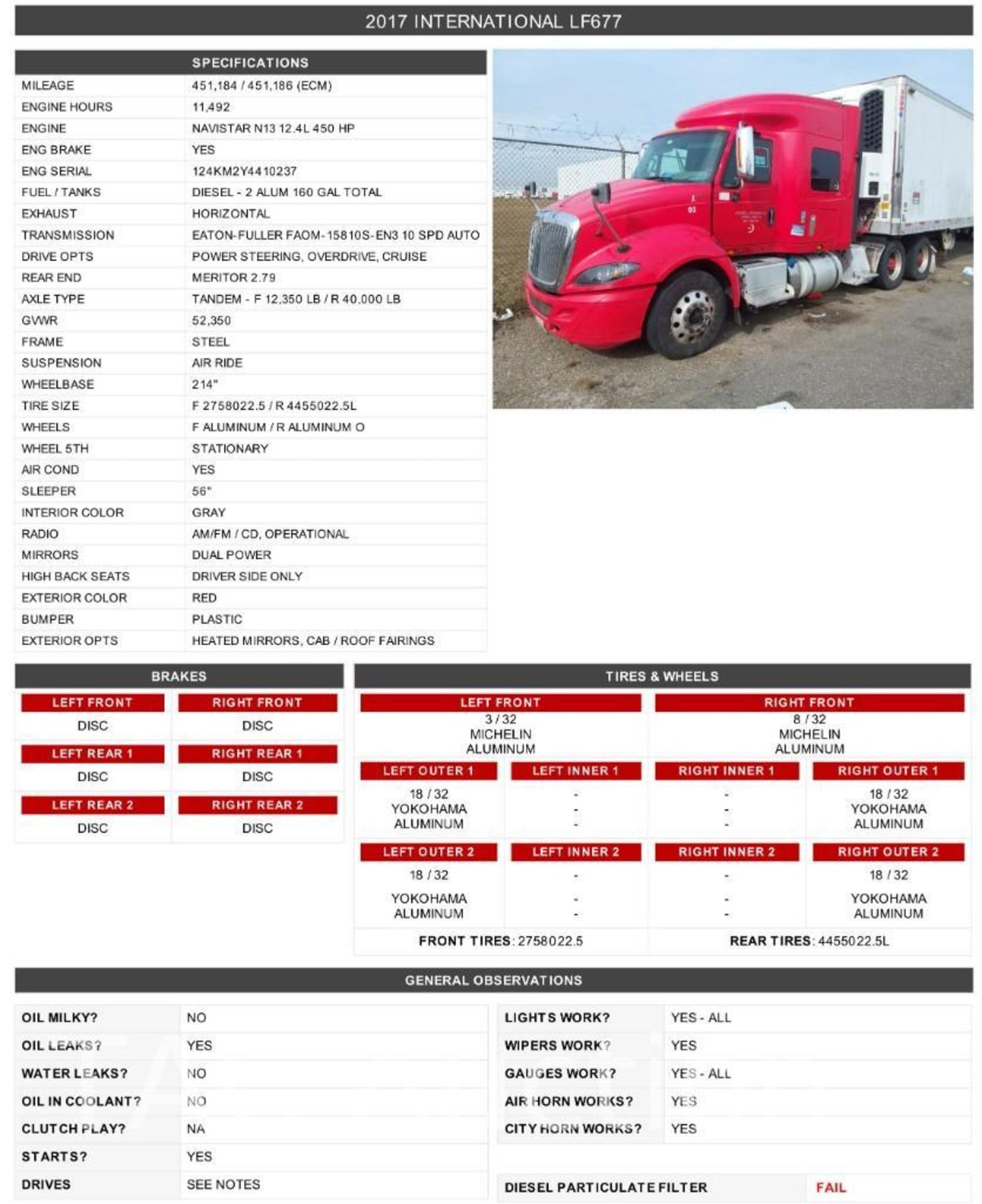 2017 International Prostar Sleeper Truck - Image 79 of 86