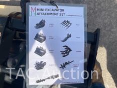 New (9) Piece Mini Excavator Attachment Set​​​​​​​