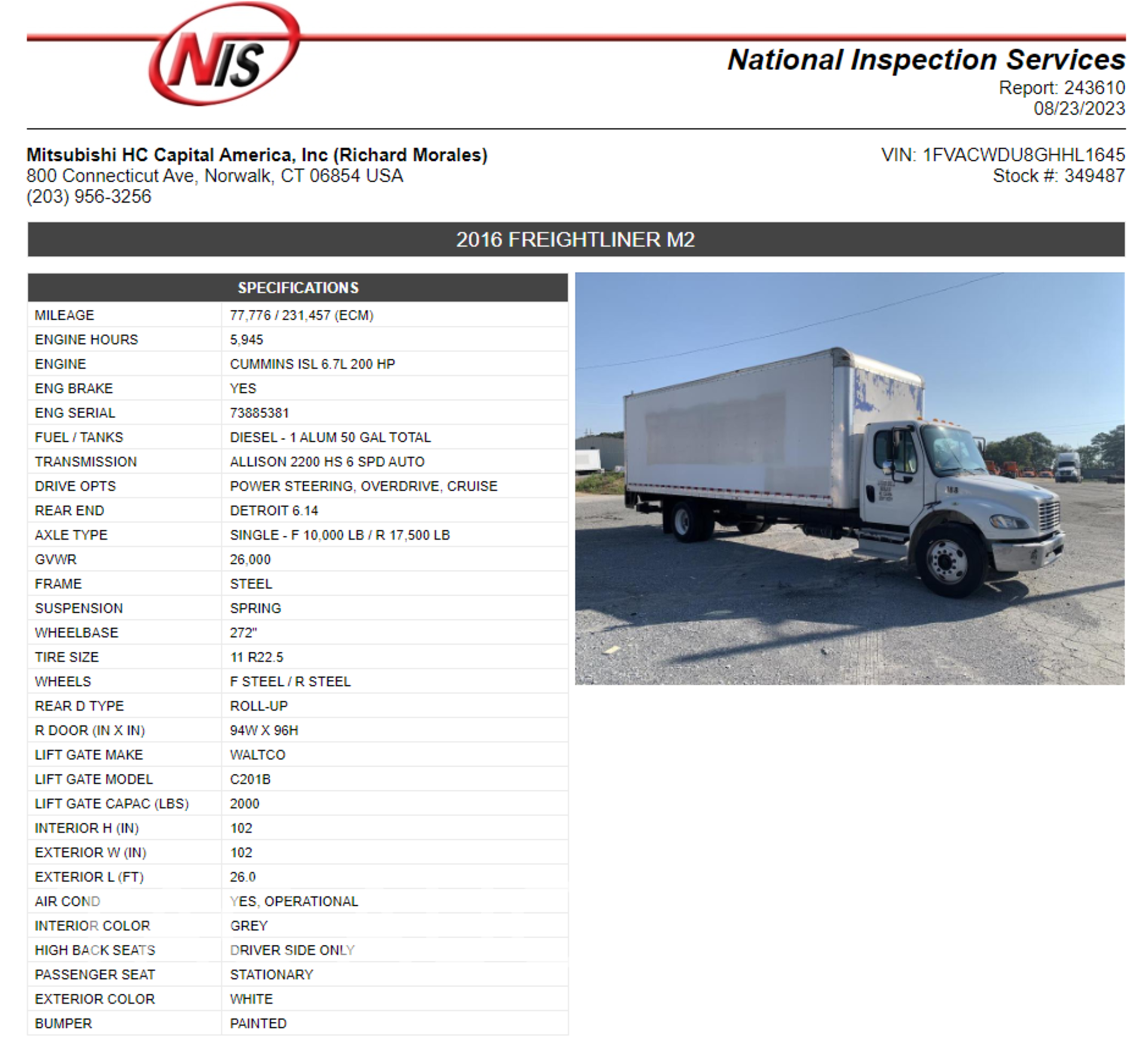 2016 Freightliner M2 26ft Box Truck - Bild 69 aus 71