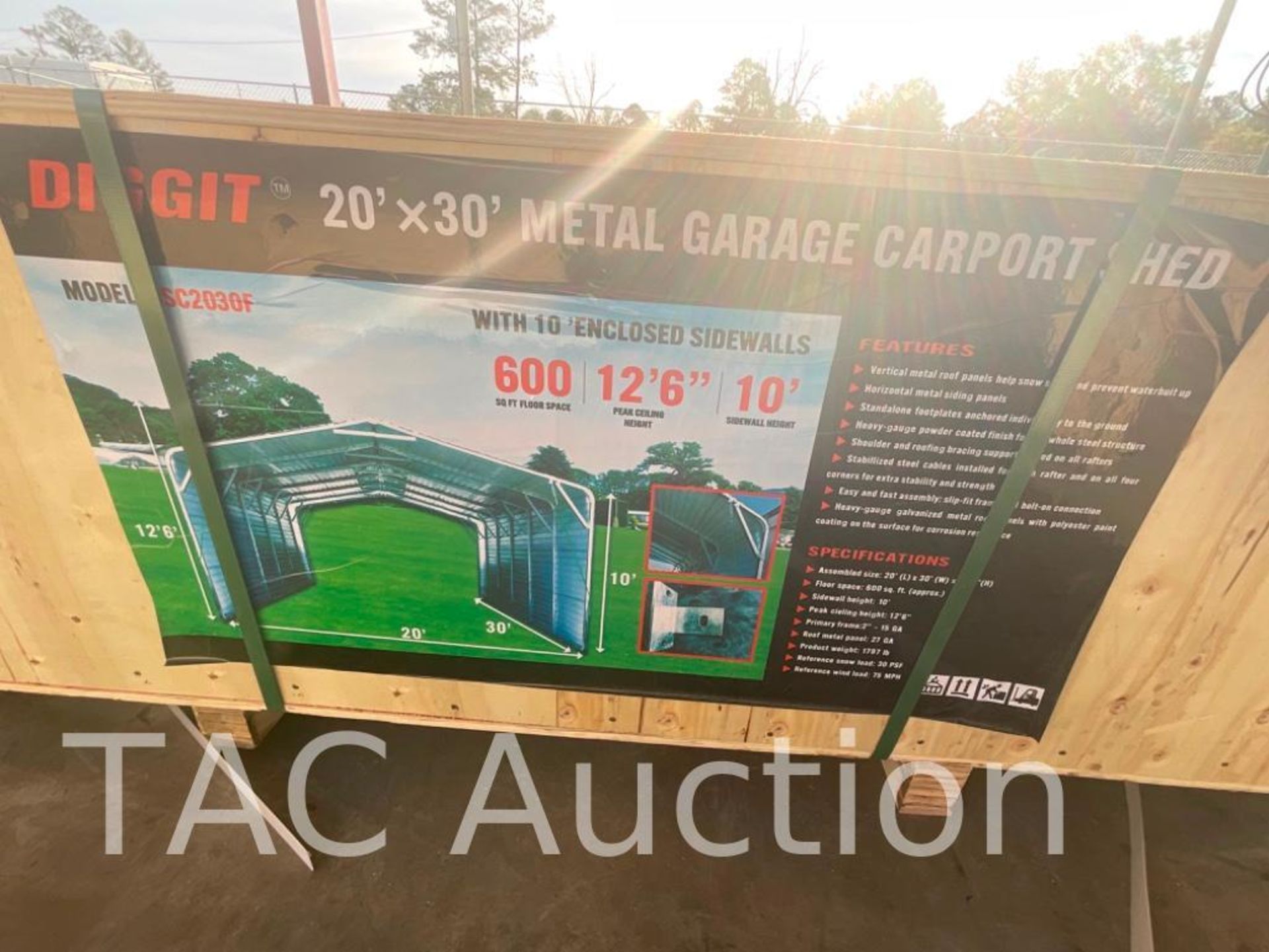 New 20ft X 30ft Metal Garage Carport Shed - Bild 3 aus 4