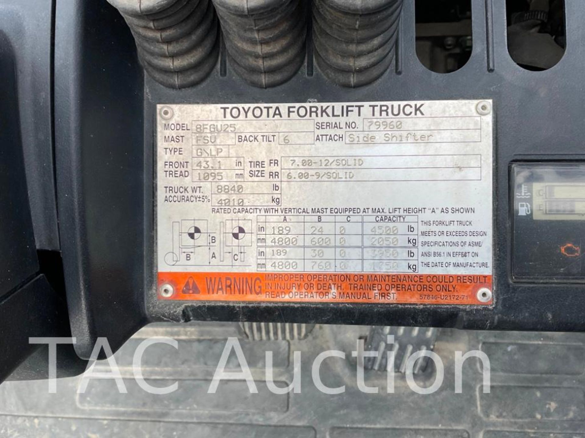 2017 Toyota 8FGU25 5000lb Forklift - Bild 22 aus 22