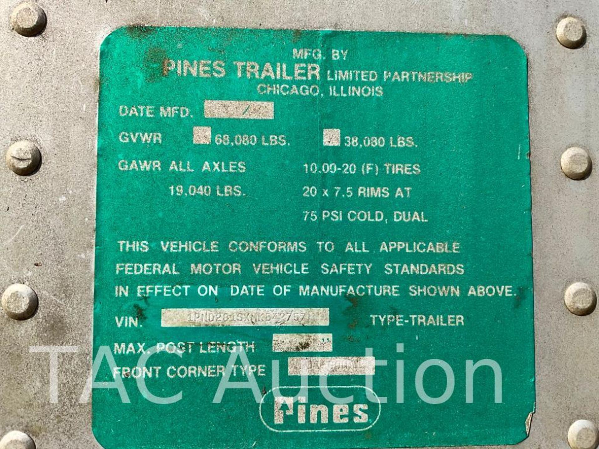 1991 Pines 28ft Pup Trailer - Image 24 of 25