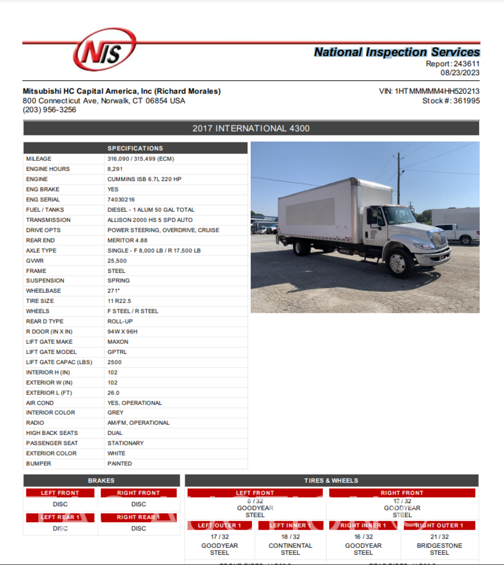 2017 International Durastar 4300 26ft Box Truck - Image 73 of 85