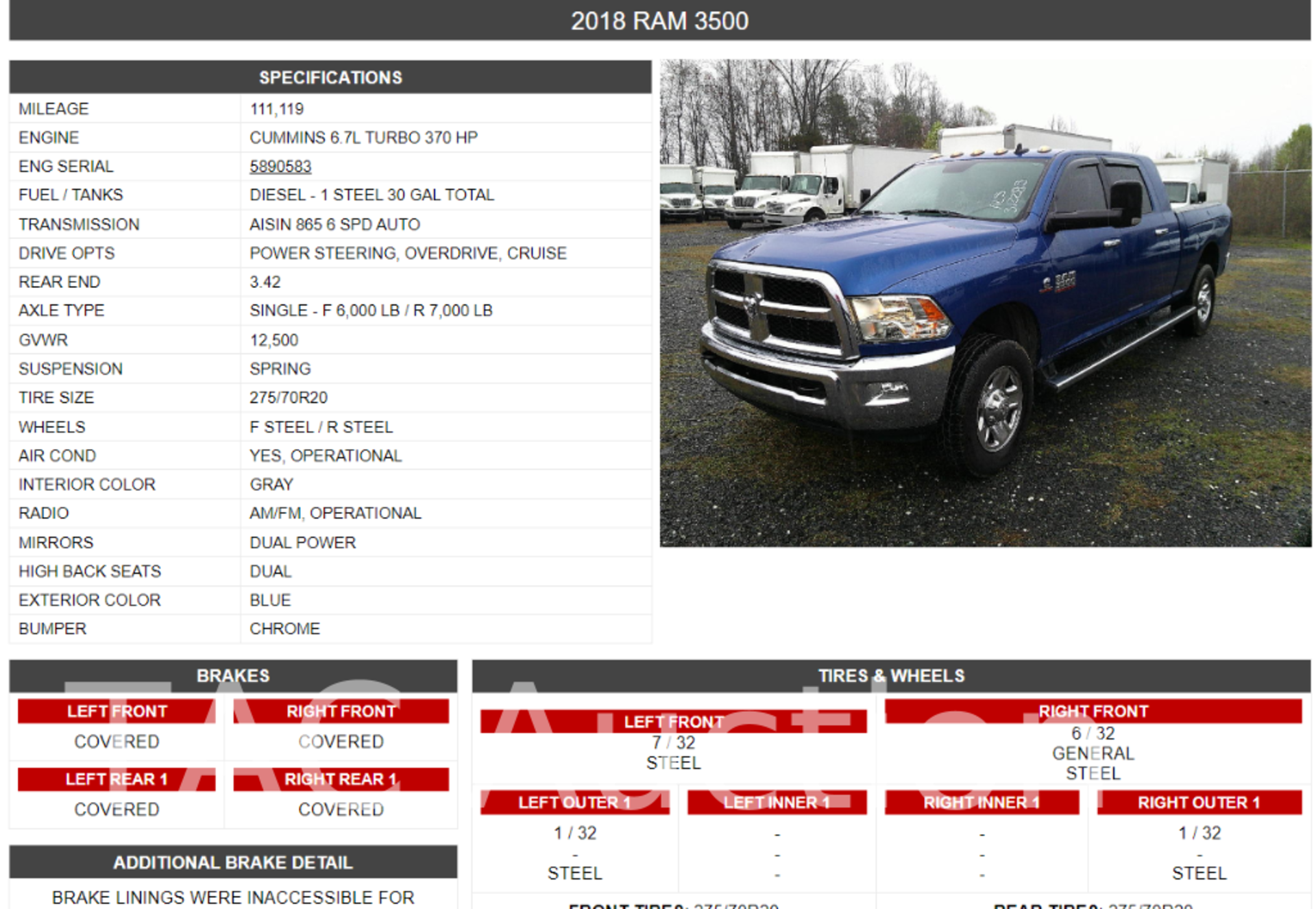 2018 Ram SLT 3500 4x4 Crew Cab Pickup Truck - Image 172 of 182