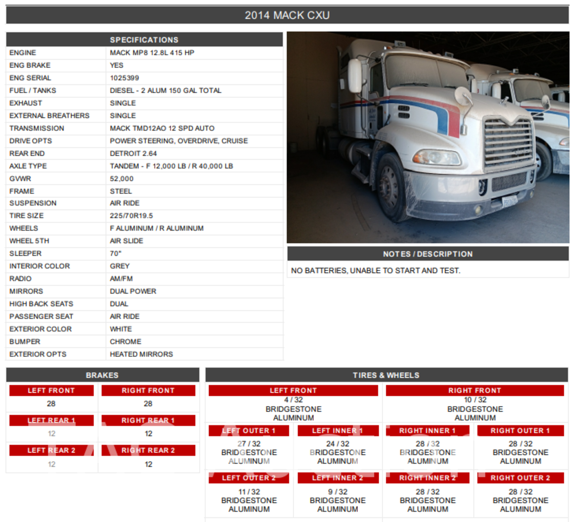 2014 Mack CXU613 Sleeper Truck - Image 137 of 148