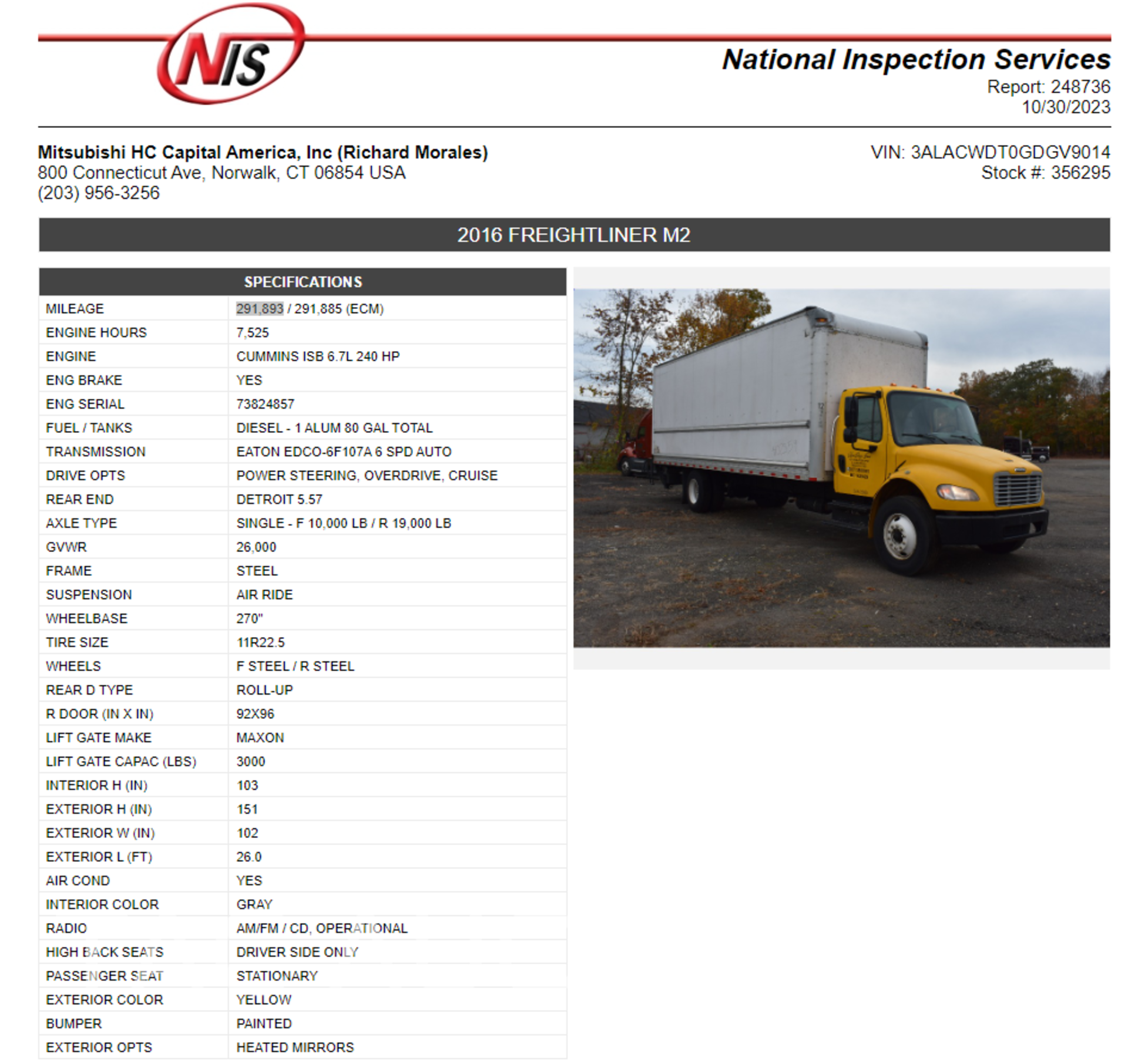 2016 Freightliner M2 26ft Box Truck - Image 46 of 46