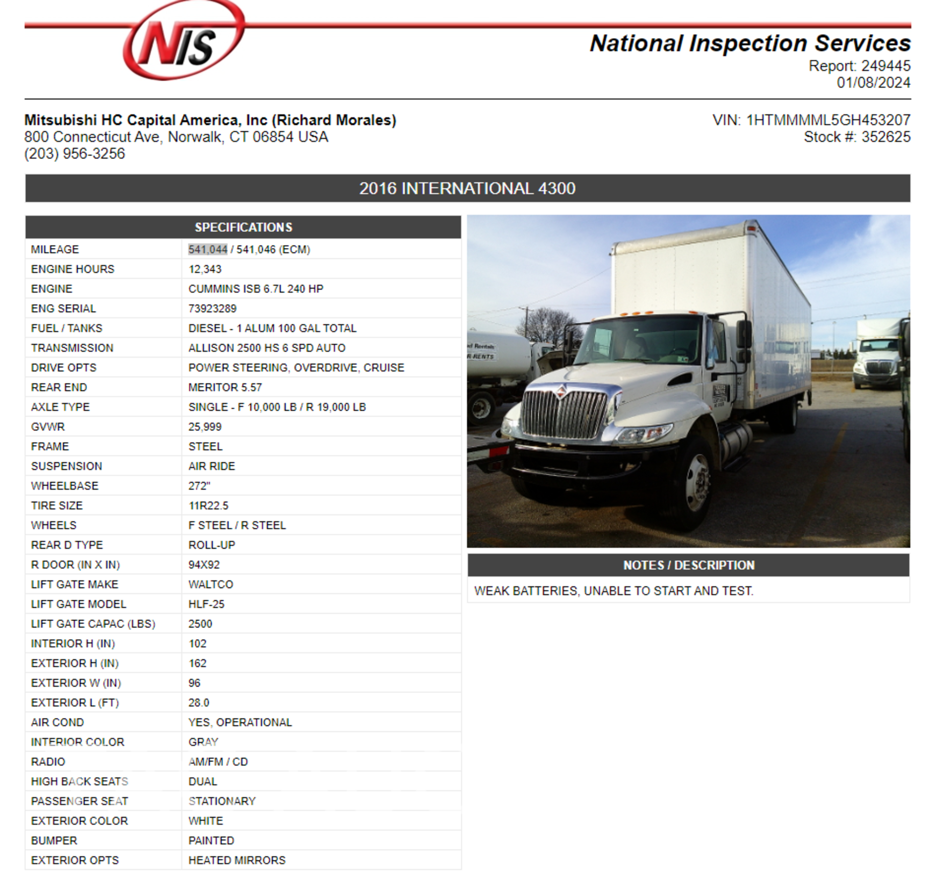 2016 International Durastar 4300 26ft Box Truck - Image 31 of 32