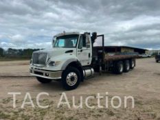 2007 International 7600 Tri-Axle Flatbed Truck W/ Knuckle Boom