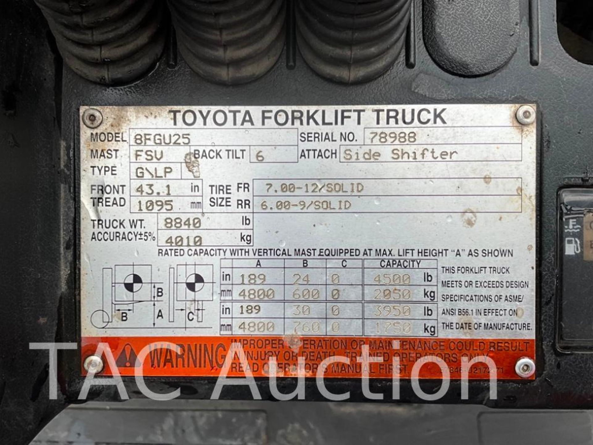2017 Toyota 8FGU25 5,000lb Forklift - Image 28 of 28