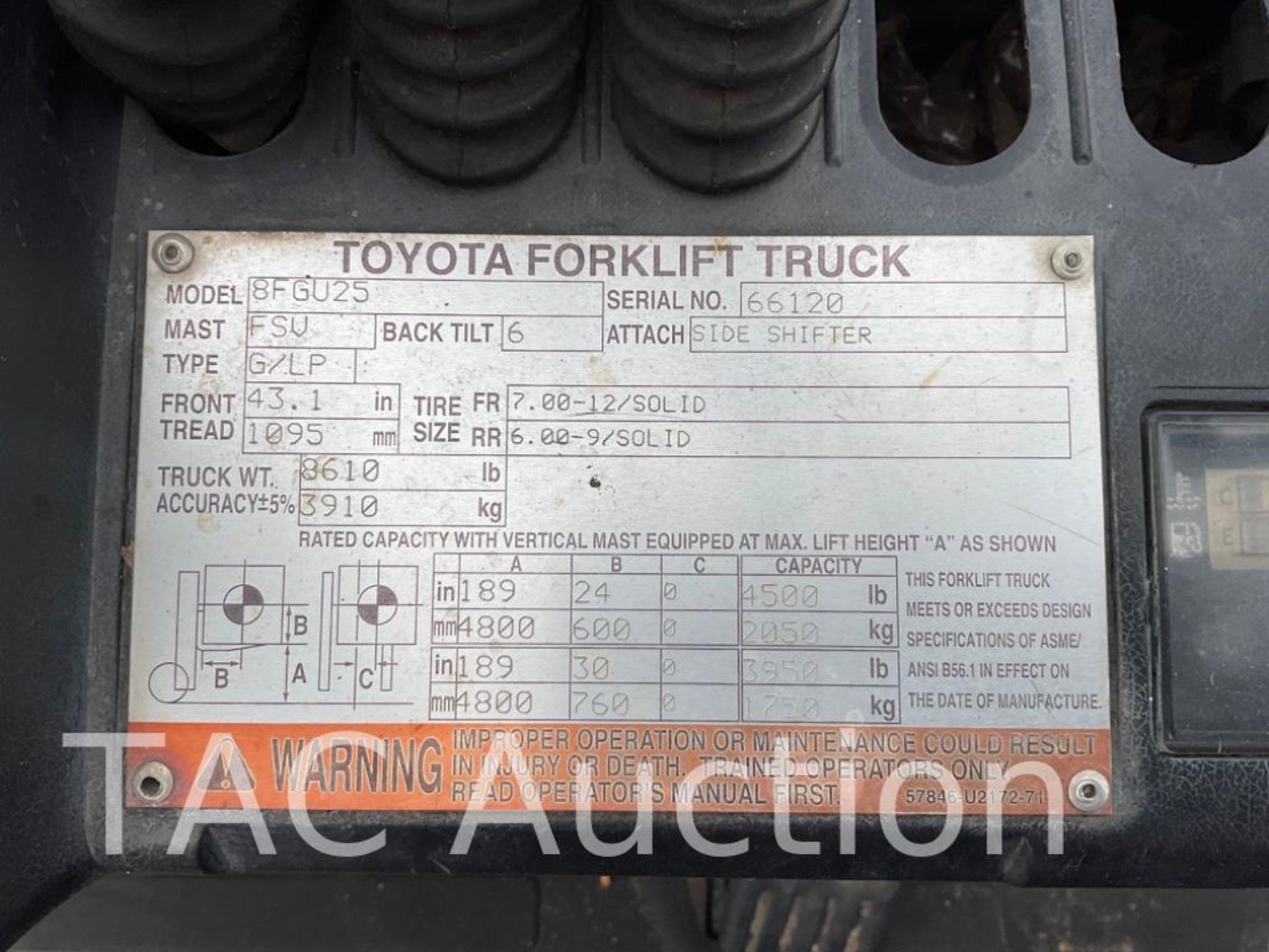 2015 Toyota 8FGU25 5000lb Forklift - Image 22 of 22