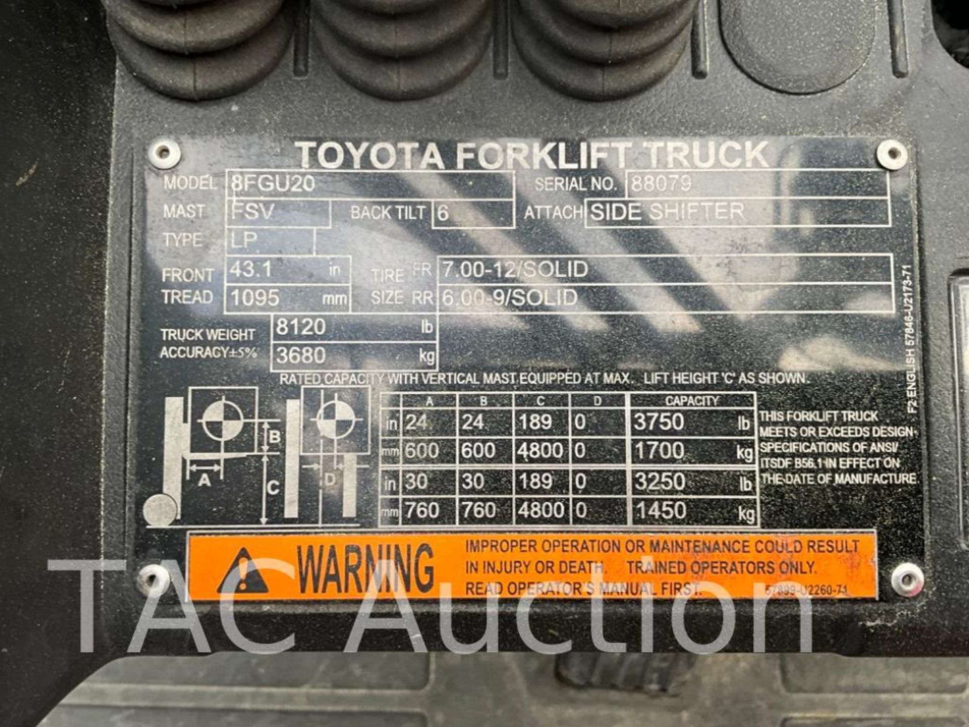 2018 Toyota 8FGU20 4000lb Forklift - Image 33 of 33
