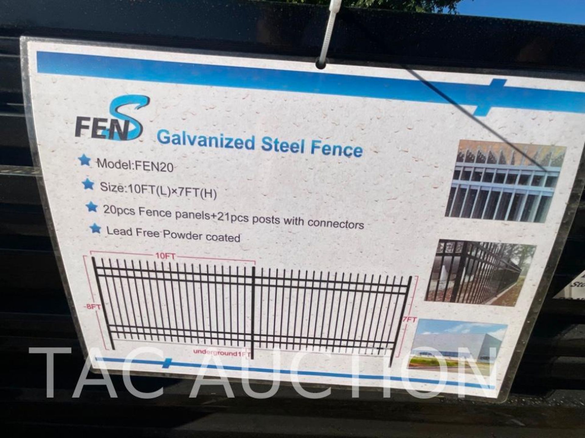 New Powder Coated Galvanized Steel Fencing - Image 3 of 4