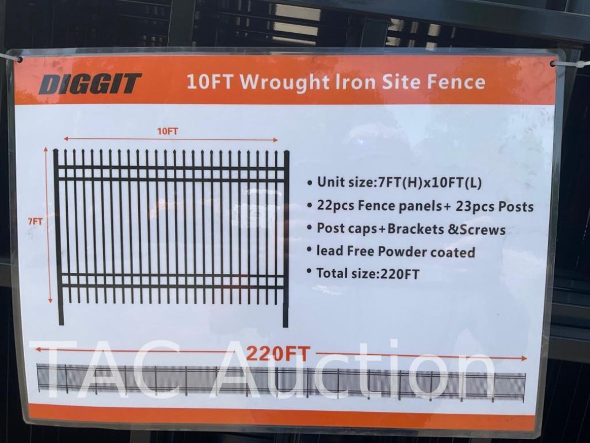 10ft Wrought Iron Site Fence - Image 3 of 3