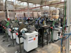 24 - 12” circular knitting machines with accumulators, reel-off stands and change parts