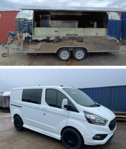 Catering / Bar Trailers (Airstream type / Horsebox), EVM Minibus, Electric Vehicle, Ford Ranger Pickup, Transit Custom Van