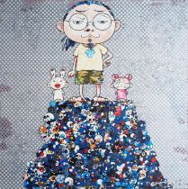 Takashi Murakami (Japanese 1962-), 'Kaikai Kiki & Me: On the Blue Mound of the Dead', 2013