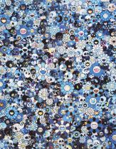 Takashi Murakami (Japanese 1962-), 'Blue Flower & Skulls', 2012