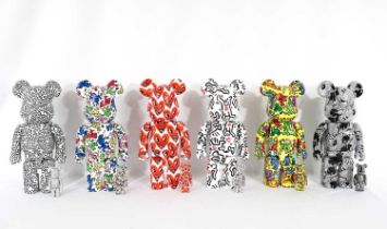 Bearbrick & Keith Haring 'Haring #1, #4, #5, #6, #8 & Disney Mickey Mouse', (400% & 100%)', 2018-20