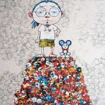 Takashi Murakami (Japanese 1962-), 'DOB & Me: On the Red Mound of the Dead', 2013
