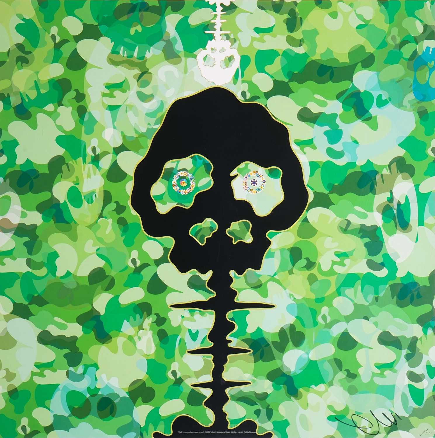 Takashi Murakami (Japanese 1962-), 'TIME - Camouflage Moss Green', 2009